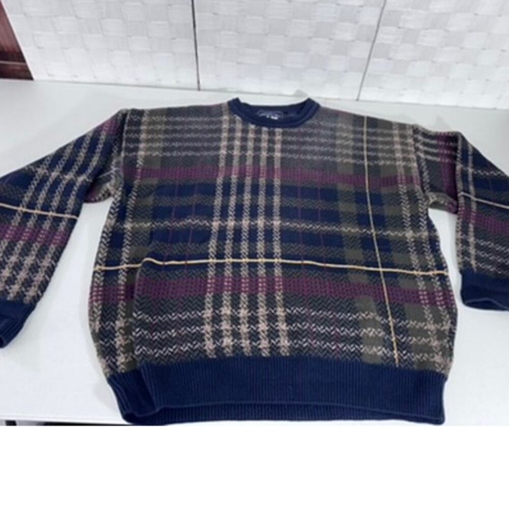 "Woods & Gray" Men's Sweater, 100% Cotton,‎ Grandpa, Geometric Pattern, Size LG